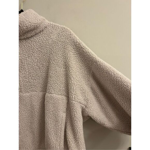 Old Navy Sherpa 1/2 zip Pullover Cowl neck XL Cream - Picture 3 of 9